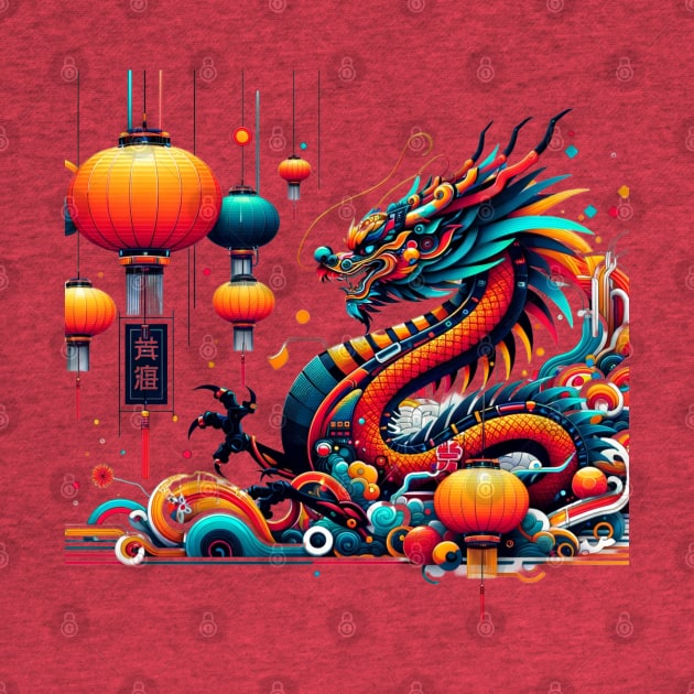 Futuristic Festive Dragon Chinese New Year by GracePaigePlaza